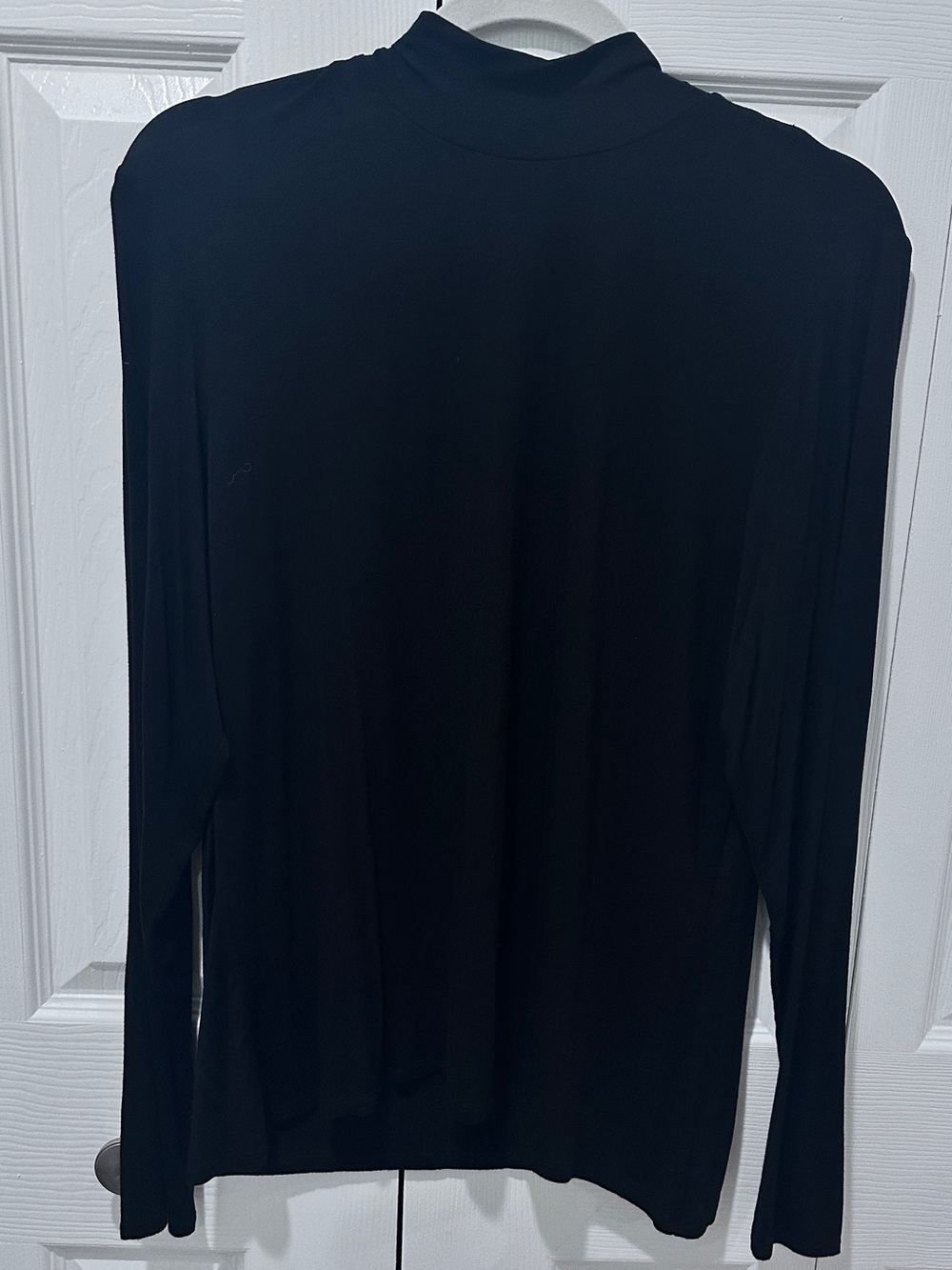 Calvin Klein Black Liquid Jersey Mock Neck Top
